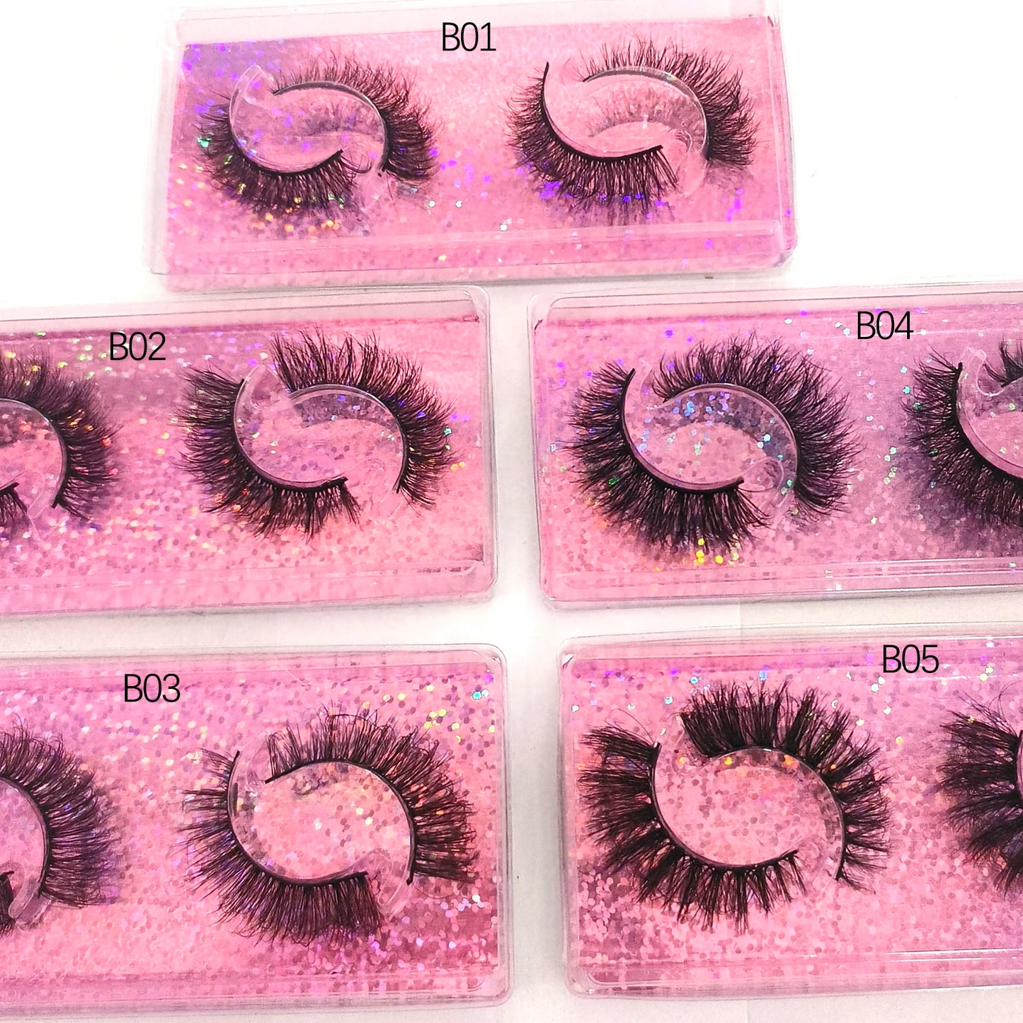 3D Faux Mink Eyelashes – Fluffy Soft Wispy Dramatic False Lashes (2 Pairs per Box, Bulk Pack 5–100 Boxes) Makeup Extension Set