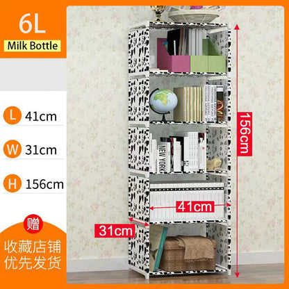 Modern Wall-Mounted Bookshelf with Gold Bookends – Decorative Bookcase for Living Room, Library & Home Office