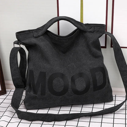 Women’s Tote Bag – Casual Canvas, Large Capacity Designer Handbag, Letters Shoulder & Crossbody Luxury Big Shopper Bag