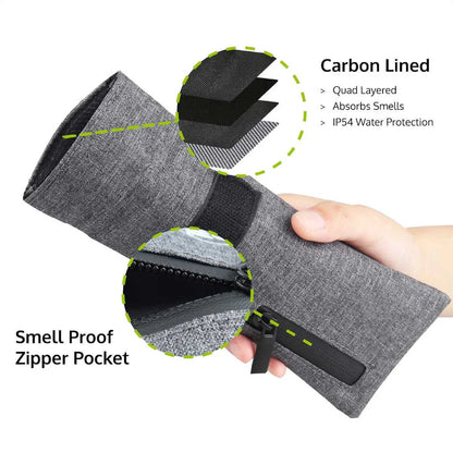 Pocket Size Smell Proof Tobacco Pouch – Carbon Lined Zipper Smoker Stash Bag for Secure Storage Accessories