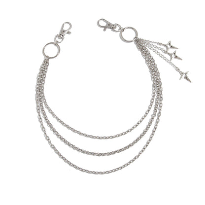 Punk Multilayer Star Pant Chain - Metal Hip Hop Waist Chain Keychain for Women, Jeans & Trendy Fashion Accessories