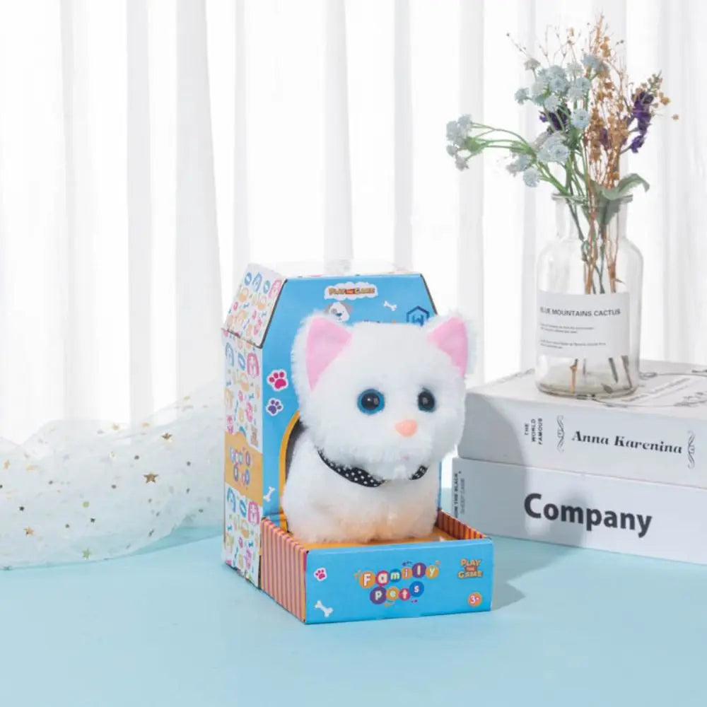 Electronic Voice Control Robot Cat Toy - Walking Plush Meowing Simulation for Kids
