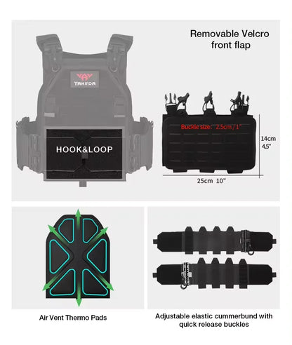 YAKEDA ATFG MOX CAMO Tactical Plate Carrier – Lightweight, Quick Release, 1000D Nylon MOLLE Vest for Combat & Hunting