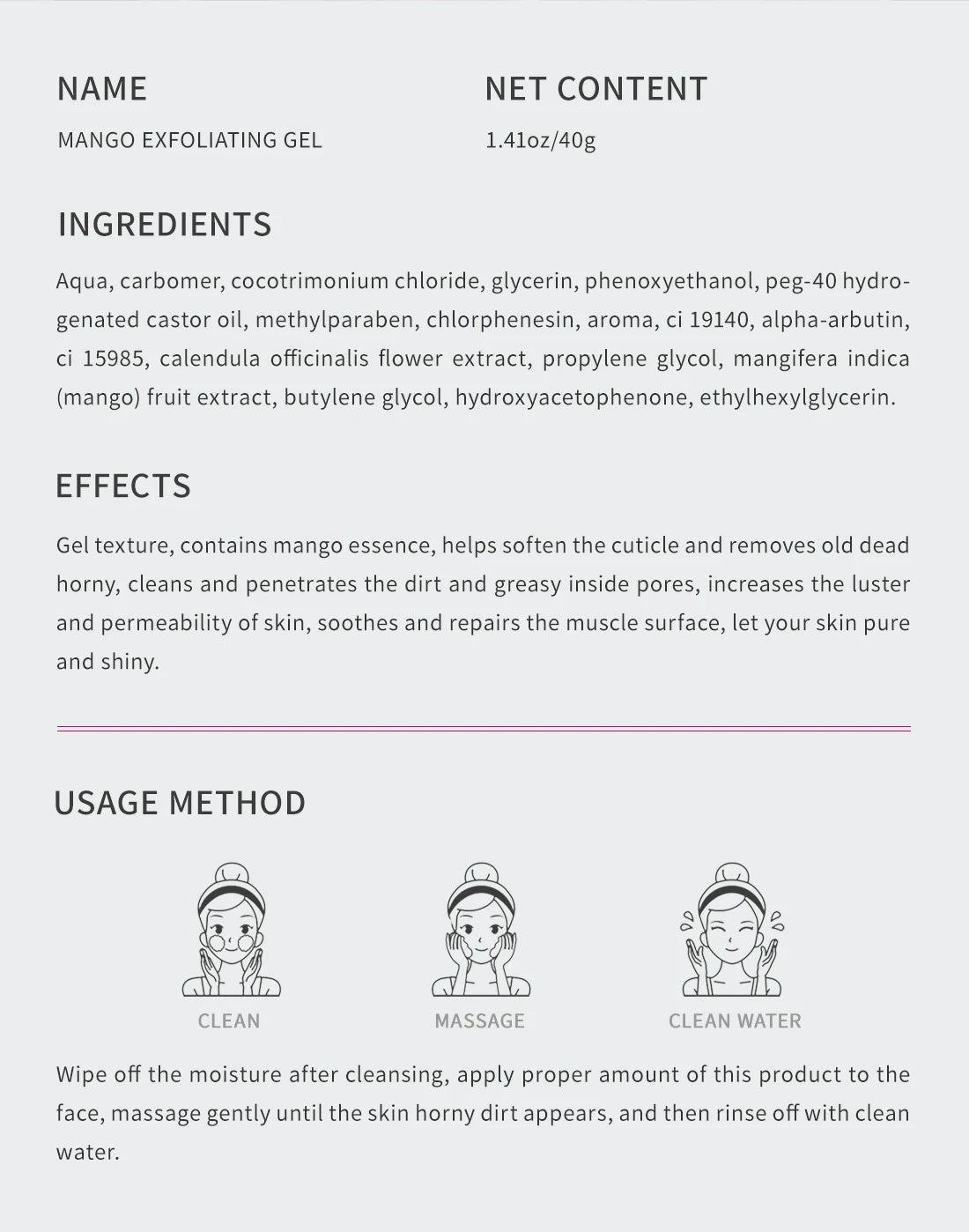Facial Exfoliating Gel – Whitening, Moisturizing & Repairing Face Scrub Cleanser for Acne and Blackhead Removal Skincare