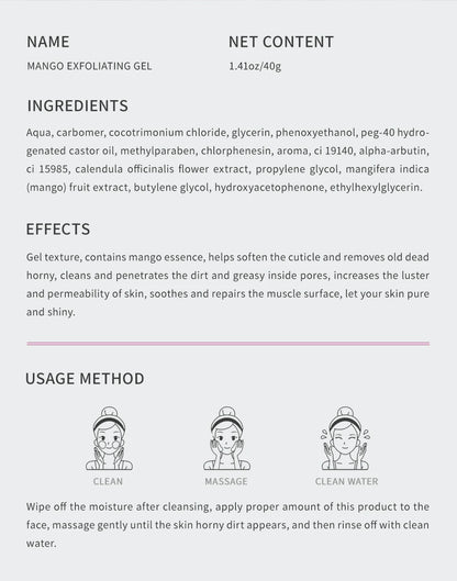 Facial Exfoliating Gel – Whitening, Moisturizing & Repairing Face Scrub Cleanser for Acne and Blackhead Removal Skincare