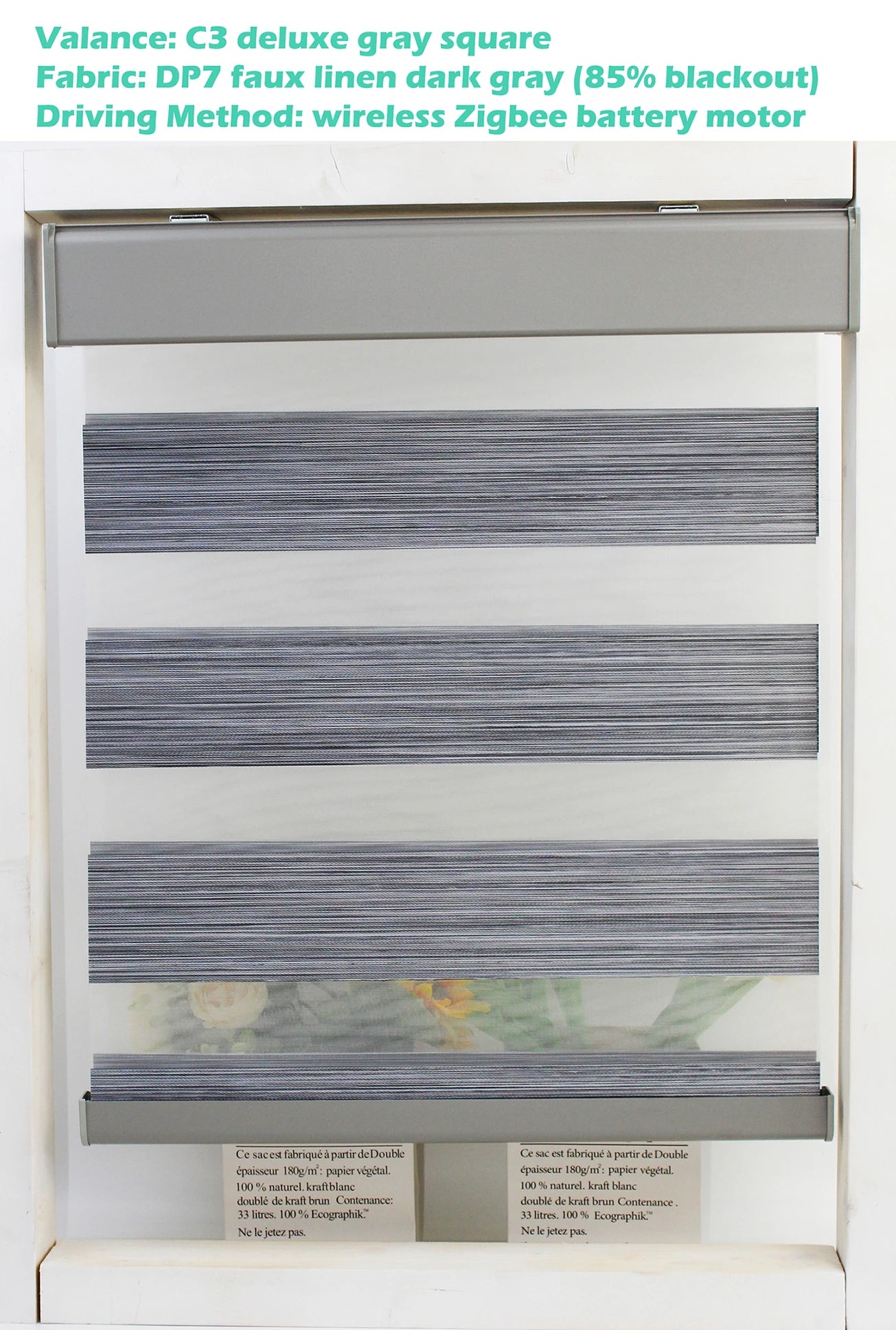 Decopedia Custom Made Zebra Blinds – Motorized Roller Blackout Day & Night Window Blinds for Sliding Doors