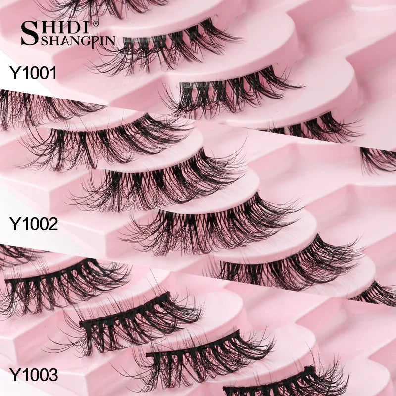 SHIDISHANGPIN 3D Half Cat Eye Lashes – Natural Winged Fox Faux Mink Eyelashes for Makeup