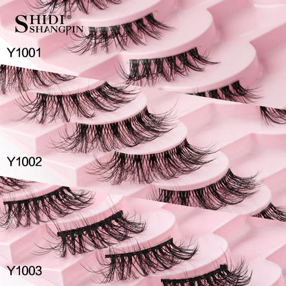 SHIDISHANGPIN 3D Half Cat Eye Lashes – Natural Winged Fox Faux Mink Eyelashes for Makeup
