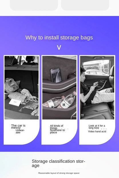 Car Backseat Organizer with Touch Screen Tablet Holder - Auto Storage Pockets & Seat Protectors