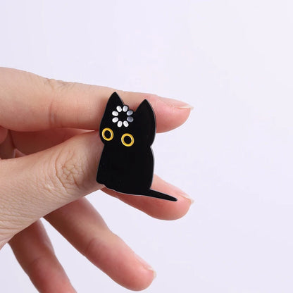 Black Cat Void Loading Enamel Pin - Cute Cartoon Kitten Brooch Animal Jewelry Gift