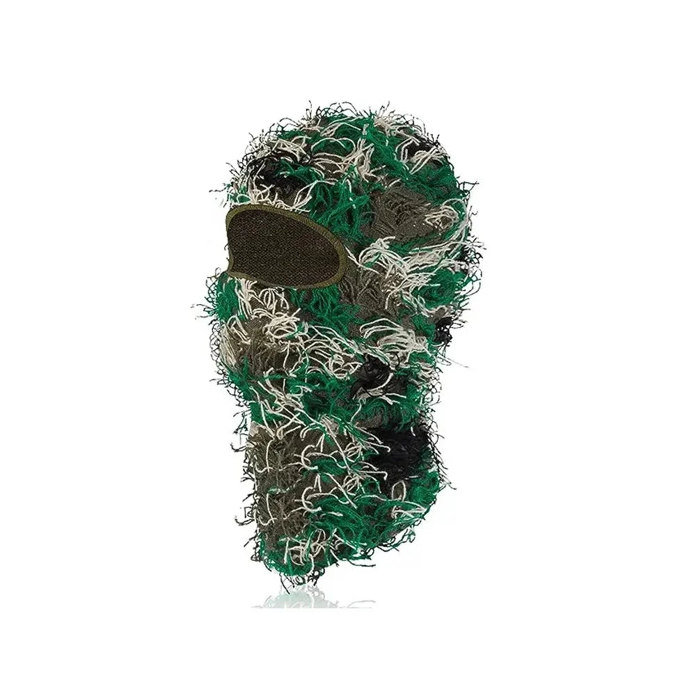 Distressed Knitted Balaclava Mask - Windproof Full Face Ski Hood for Cold Weather Outdoor Wear