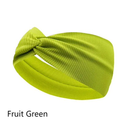 Silky Threaded Fabric Twist Headband – Elastic Yoga, Workout & Running Hair Bands for Women & Girls