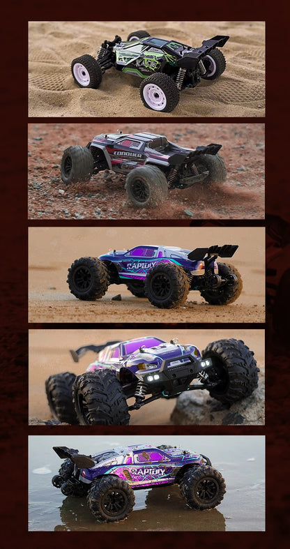 16103 Fast RC Cars – 50km/h 1/16 Off-Road 4WD Monster Truck with LED Headlights, 2.4G Waterproof Remote Control for Adults & Kids