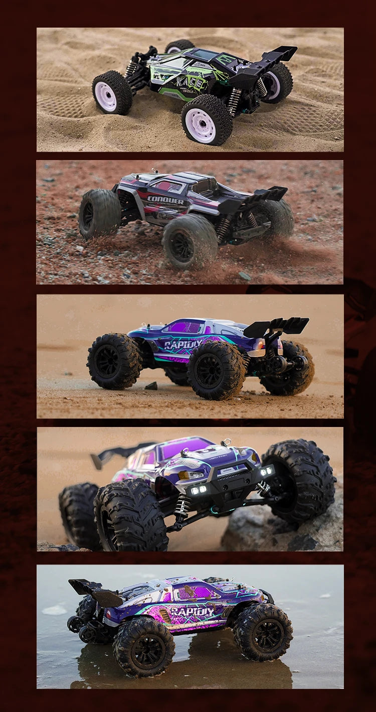 16103 Fast RC Cars – 50km/h 1/16 Off-Road 4WD Monster Truck with LED Headlights, 2.4G Waterproof Remote Control (For Adults & Kids)