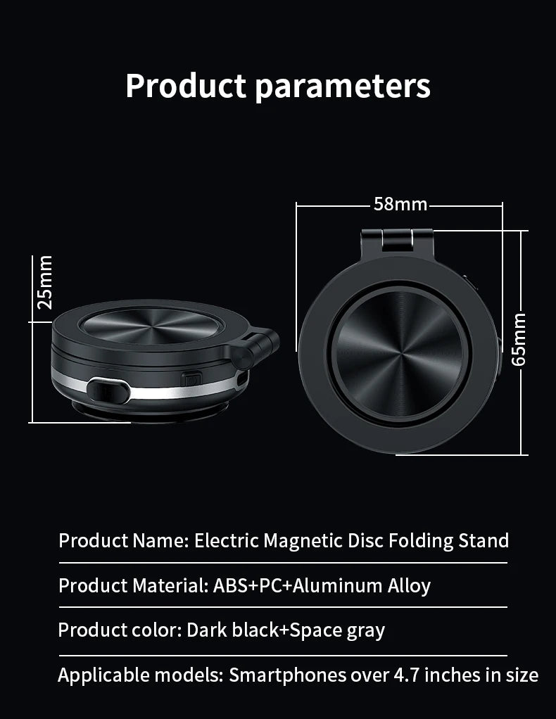 Intelligent Magsafe Car Mount – Magnetic Vacuum Mobile Phone Holder with Folding Swivel Stand and Strong Adsorption