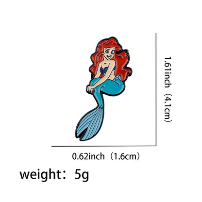 Mermaid Enamel Pins – Kawaii Fox Cartoon Brooches for Clothes, Backpacks & Gifts