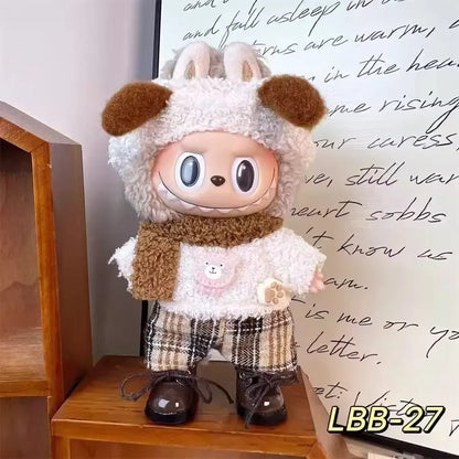 17cm Labubu V1–V2 Trendy Doll Clothes & Accessories – Idol Outfit for Kids Gift
