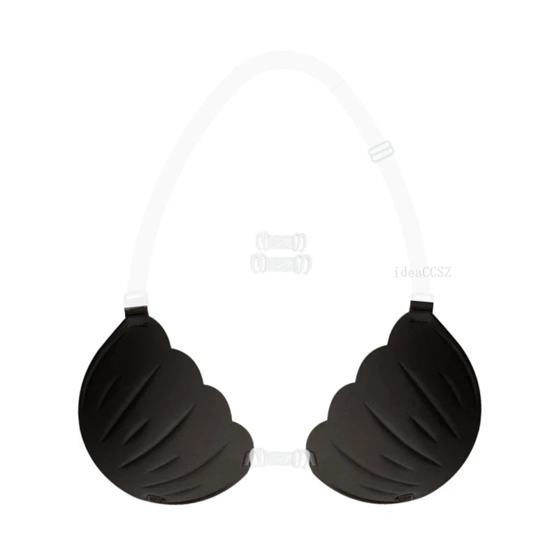 Adhesive Silicone Push-Up Bra - Invisible Backless Lingerie with Transparent Straps for Women