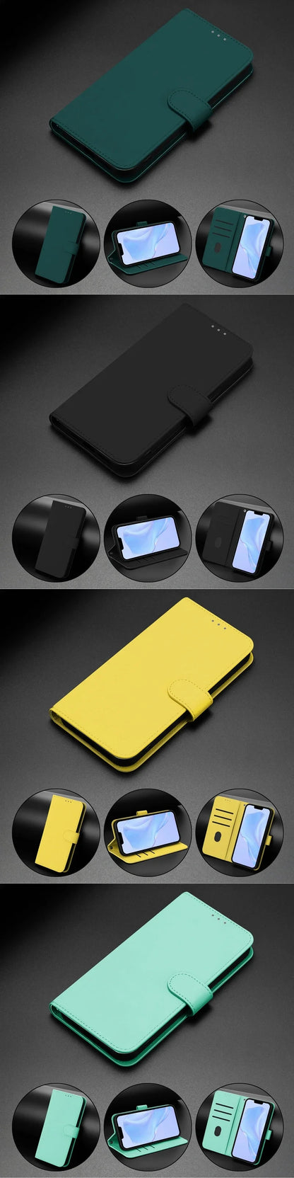 iPhone 16 Series Wallet Leather Flip Case – Protective Cover for 16, 16 Pro, 16 Pro Max & 16 Plus