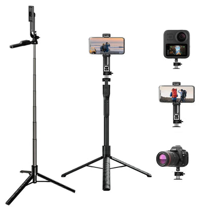 3-Axis Anti-Shake Selfie Stick with Bluetooth Remote – Retractable 1.7m Mobile Phone Holder with Flash & Live Stand