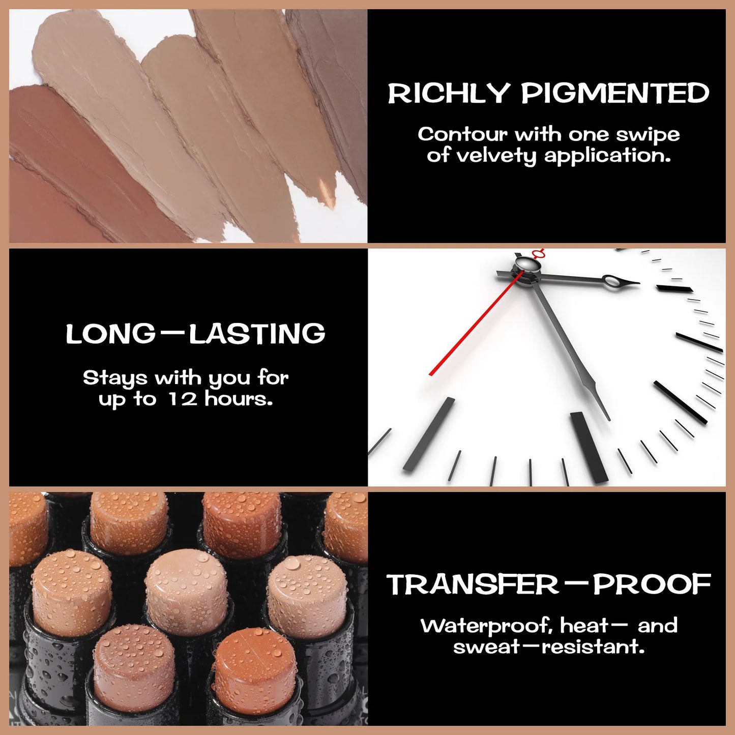 FOCALLURE Bronzer Highlighter Stick - Waterproof Body & Face Contour, Corrector & Illuminator Cream for Women's Makeup