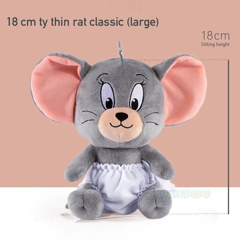 18cm Tuffy Doll — Original Tom & Jerry Plush Toy, Cute Tom Cat & Tefie Mouse Cartoon Pillow Doll