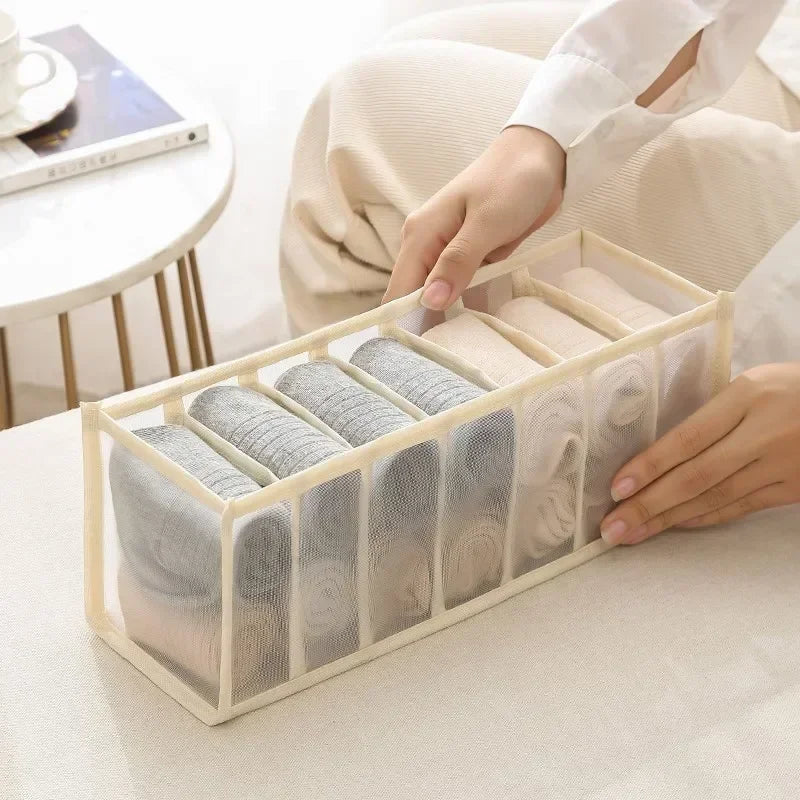 Foldable Underwear Drawer Organizer - Closet Storage Box Divider for Underpants, Socks, Bras & Clothing Accessories