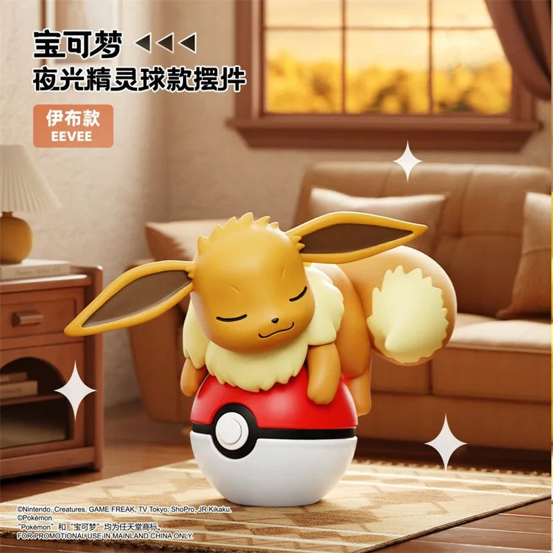 Authentic Pokémon Poké Ball Lying Plush Dolls – Handmade Pikachu & Charmander Figure Model Ornament, Kids Toy & Christmas Gift Collectible
