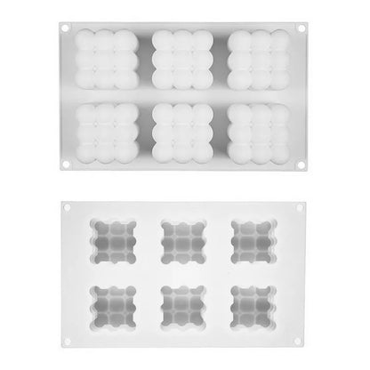 6 Cavity Large Bubble Silicone Mold – Candle, Mousse Cake, Chocolate, & Aromatherapy Soap Making Supplies for Home Decor
