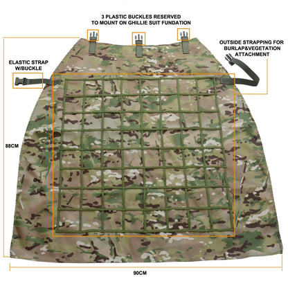 Ghillie Suit Set | Camouflage Hunting Poncho, Base, Cape & Sniper Viper Hood for Airsoft & Paintball