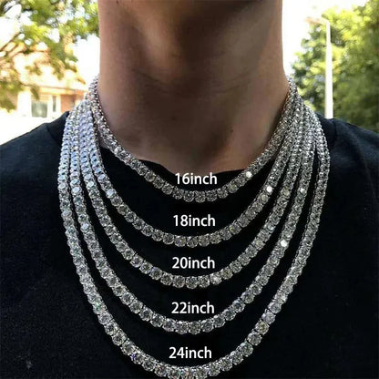 Unisex Moissanite Tennis Chain Bracelet – 925 Sterling Silver Gold Plated Hip Hop Jewelry for Men & Women