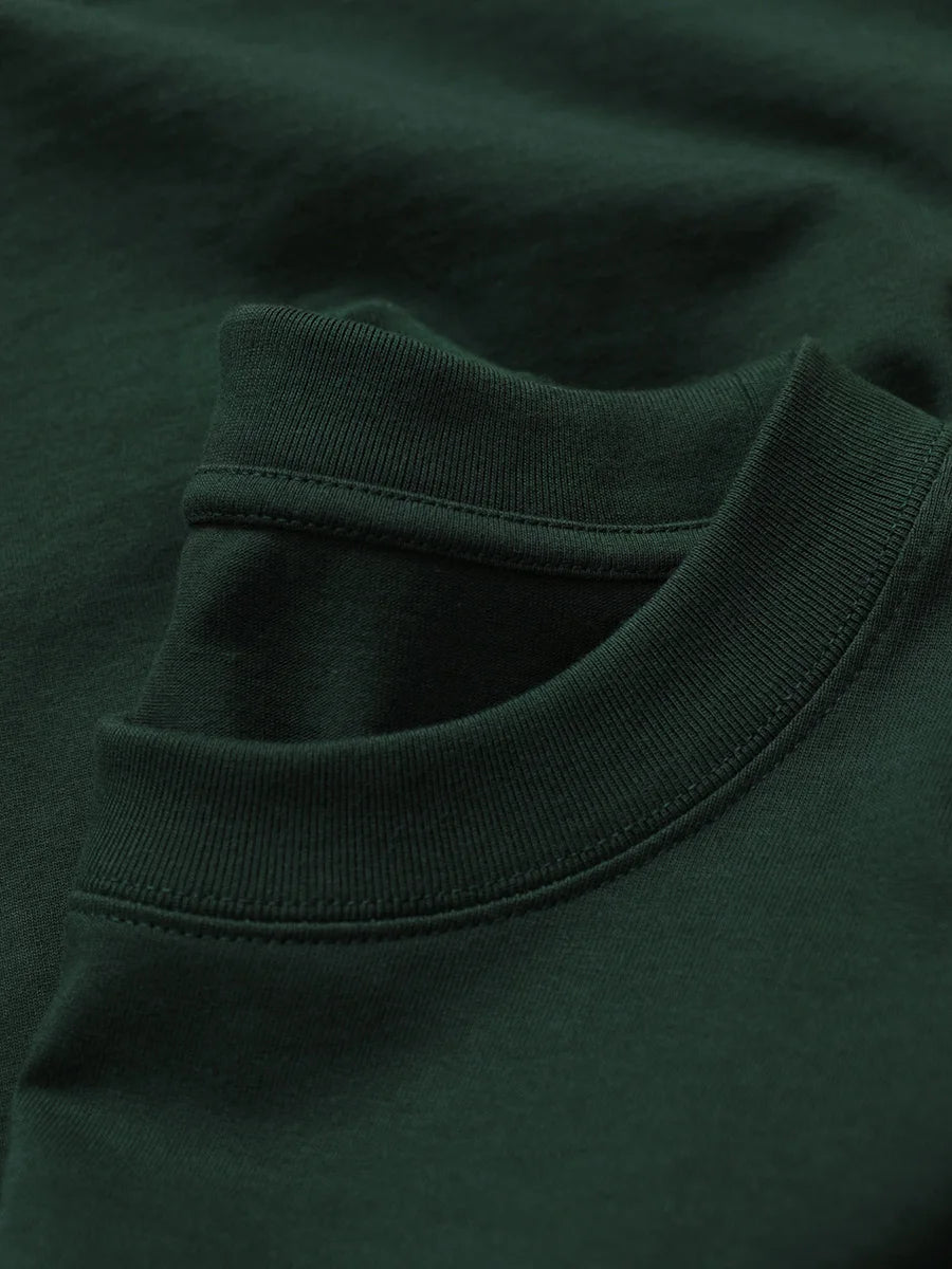 Heavy Cotton Oversized Men’s T-Shirt – 320g Solid Color Drop Shoulder Short Sleeve