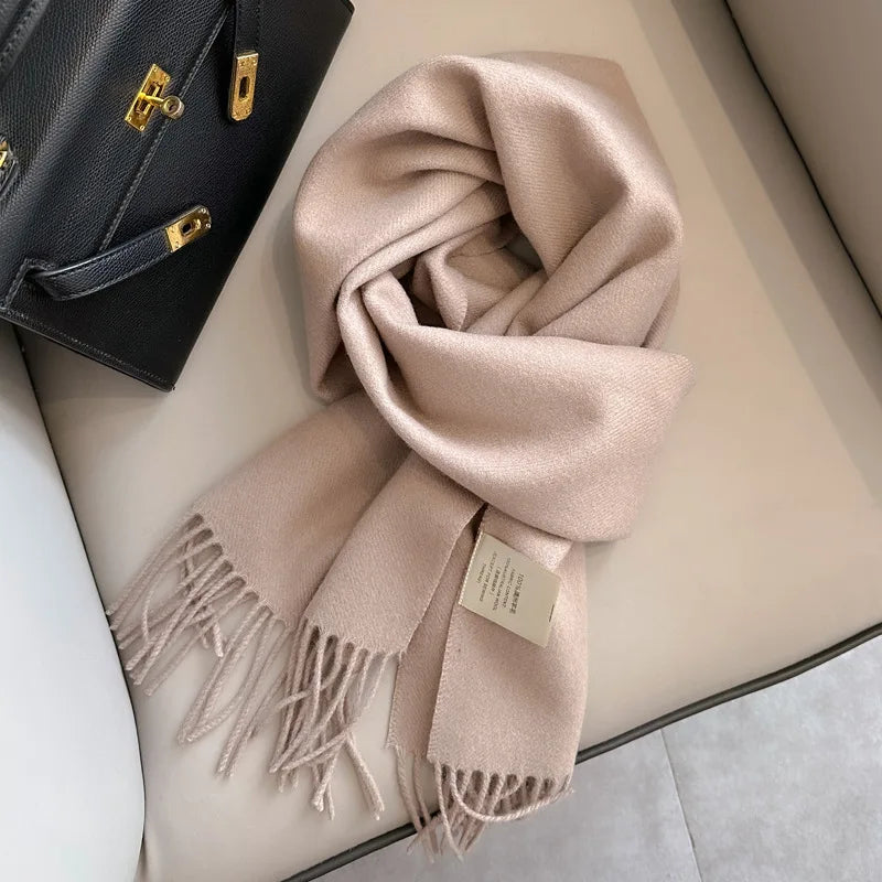 Winter Narrow Wool Scarf – 28 Colors, 100% Wool Solid Color Unisex Scarf for Men & Women, Warm and Cold-Proof
