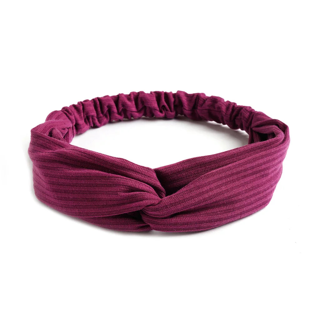 Women Cross Top Knot Headband – Elastic Soft Solid Color Hair Bands, Twisted Knotted Headwrap, Hair Accessories for Girls