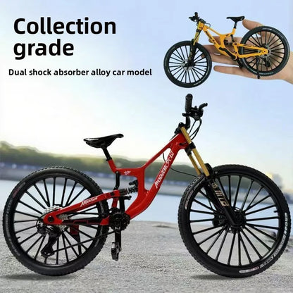 1:8 Dual Shock Downhill Mountain Bike Alloy Model - Soft Tail Metal Racing Toy & Birthday Gift