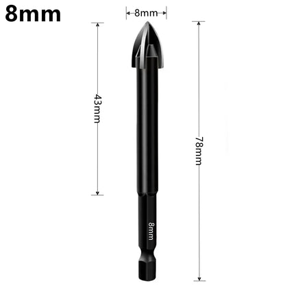Cross Hexagonal Ceramic Tile Drill Bit – Alloy Triangular Glass, Ceramic & Concrete Hole Opener, Sizes 3-12mm