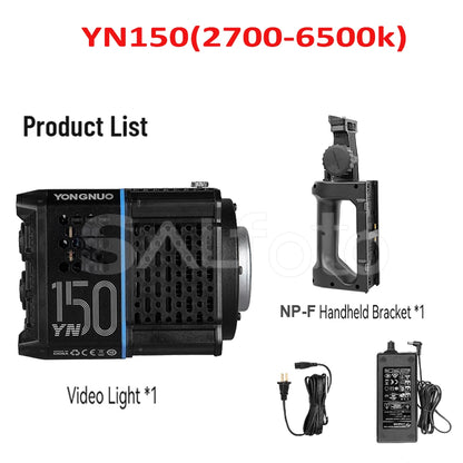 Yongnuo YN150 150W Portable LED Video Light - 2700–6500K COB Handheld Photography Fill Light for YN150Li/YN150S