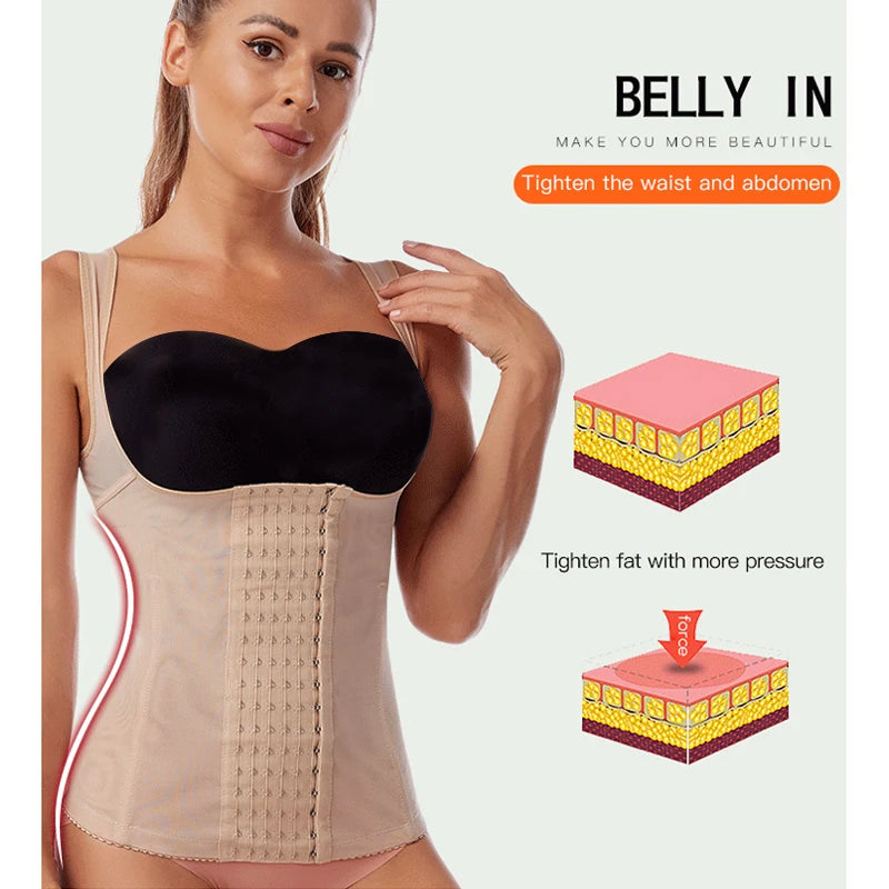 Postpartum Waist Corset Shapewear – Tummy Control Slimming Waist Trainer Body Shaper for Women Flat Belly Compression Sheath Top