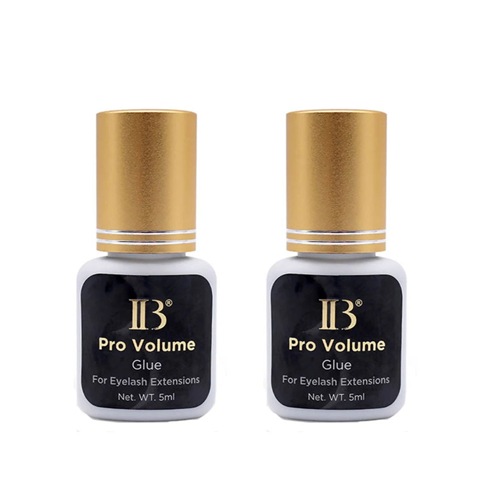IB Pro Volume Eyelash Extension Glue — 1S Fast-Dry, Long-Lasting Korea Original Strong Cola Adhesive, 5ml for Fake Lashes