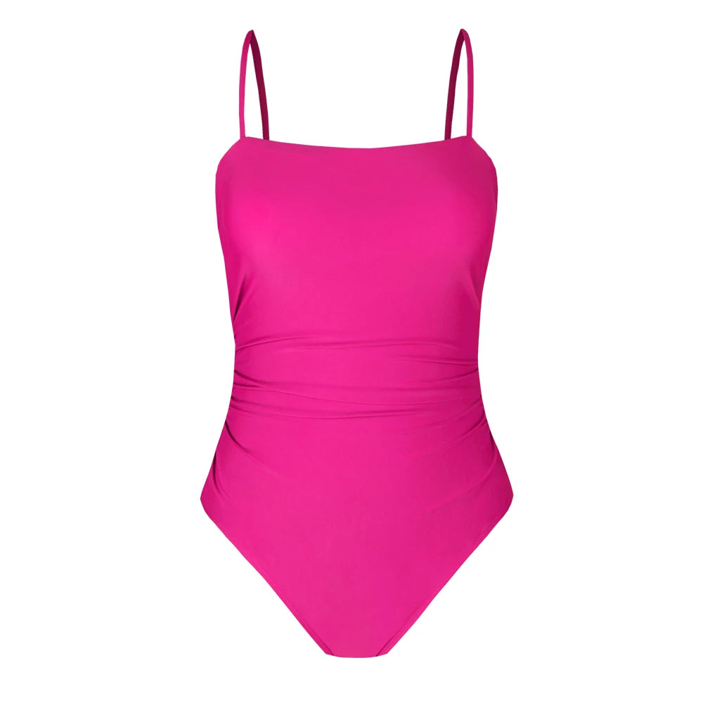 CUPSHE Leaf Print Square Neck One-Piece Swimsuit for Women – Sexy Backless Shirred Monokini Swimwear 2023 Beach Bathing Suit