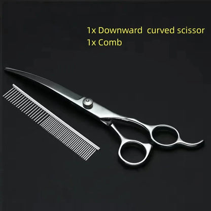Pet Grooming Scissors Set – Professional Dog Hair Trimming Tools, Bent Scissors & Clippers for Teddy Haircuts
