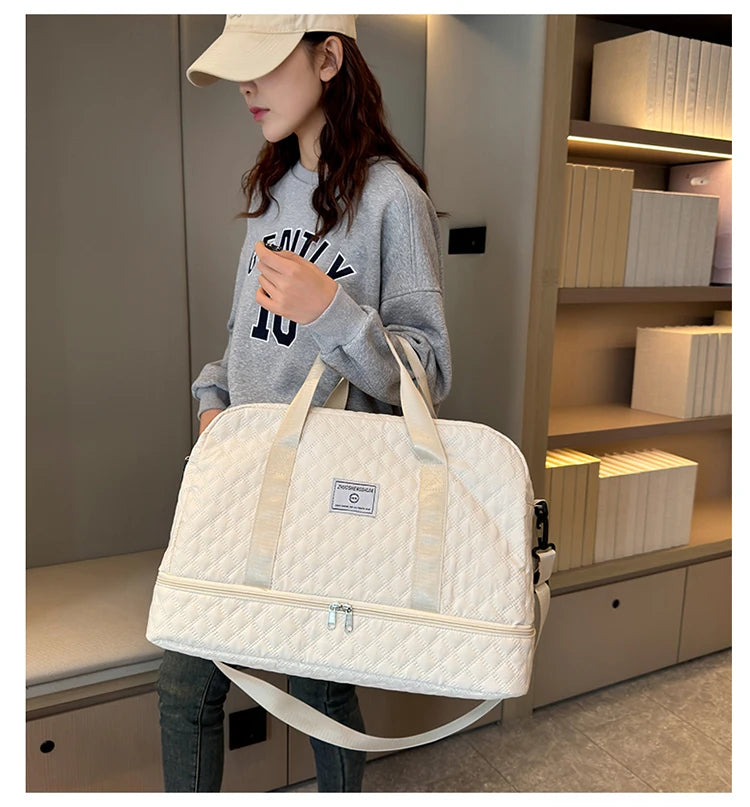 Short Trip Travel Bag – Large Capacity Waterproof Handbag with Dry & Wet Separation for Men & Women