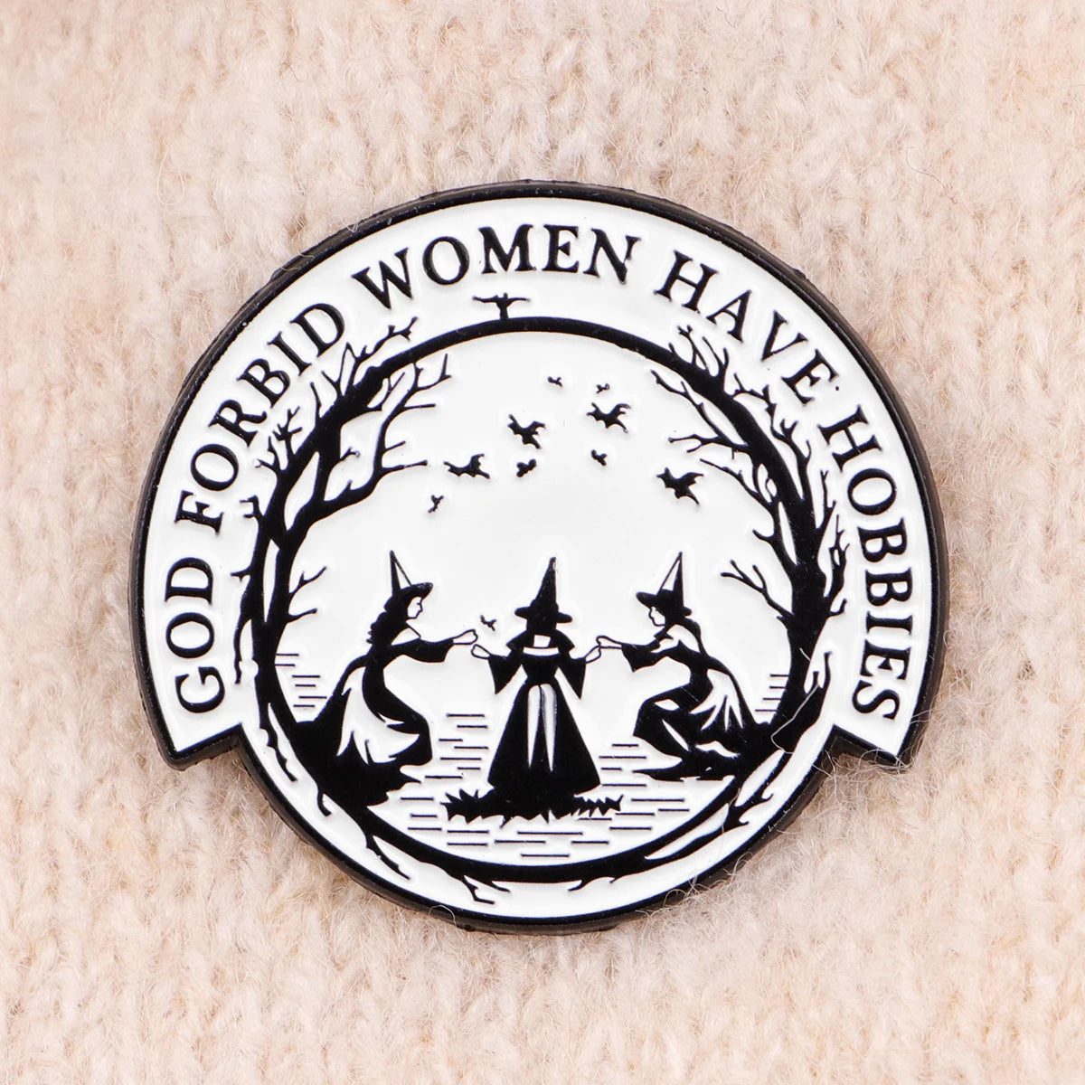 Funny Witch Enamel Pin — Halloween Lapel Brooch for Backpacks, Cosplay & Party Gifts