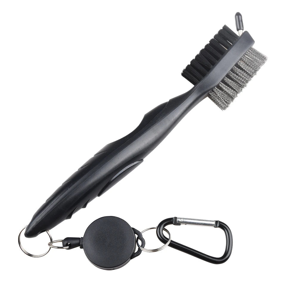 Golf Club Brush with Protective Case: 2-Sided Golf Groove Cleaner Kit for Putter, Wedge, and Ball Groove Cleaning