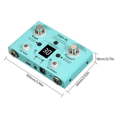 M-VAVE LOST TEMPO Effect Pedal – 2 in 1 Drum & Looper Mini Pedal with Double Footswitch, Drum Machine Pedal