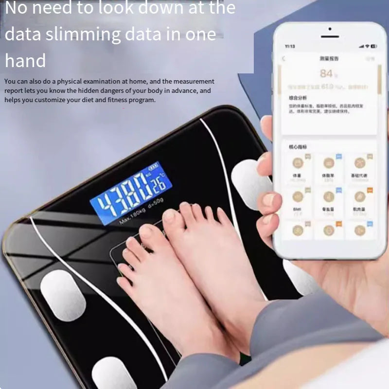LED Smart Body Fat Scale — Bluetooth Digital Weight & Body Composition Scale with App Sync for Weight Loss