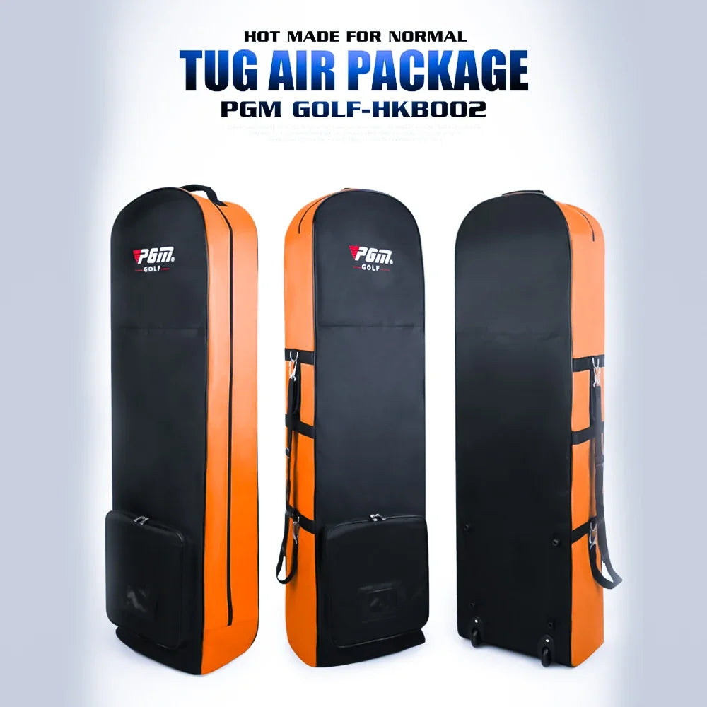 PGM Golf Aviation Bag – Large Capacity Foldable Golf Bag with Silent Wheels for Airplane Travel, HKB002