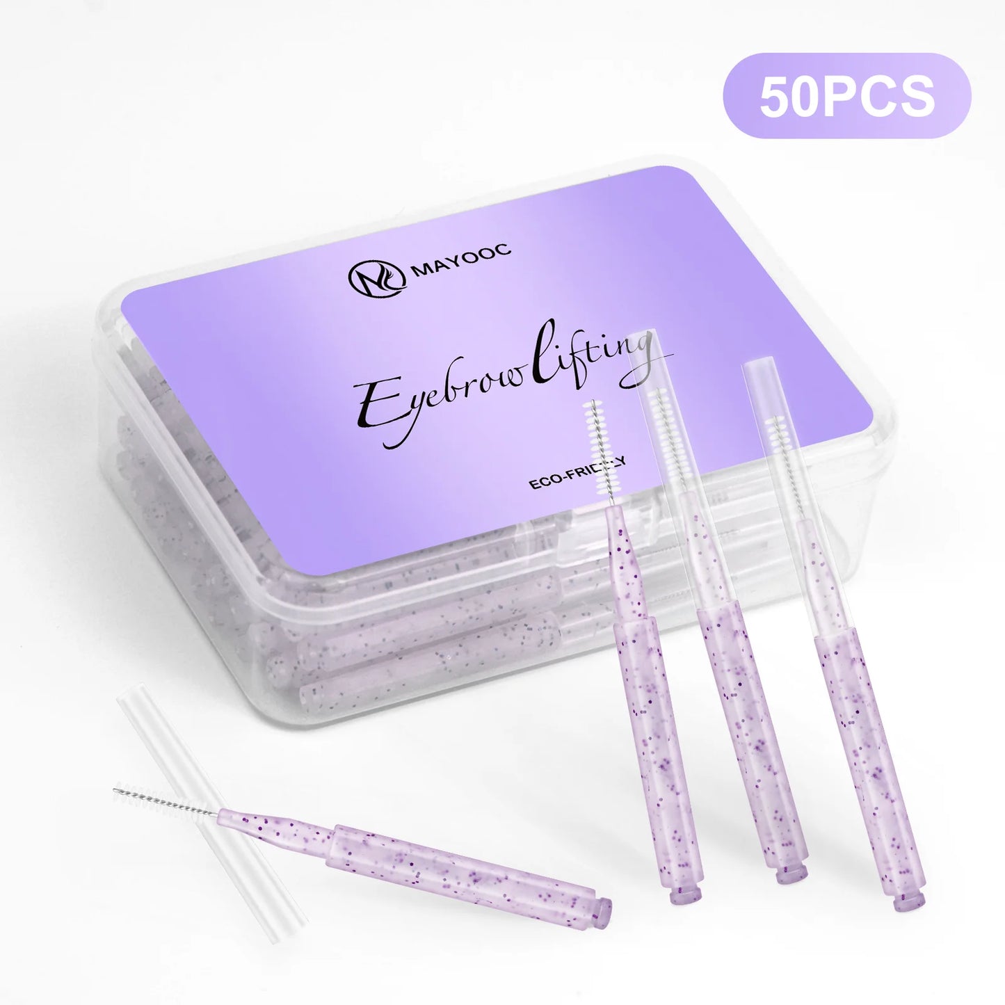 MAYOOC Mini Eyebrow Brush – Disposable Brow Lifting & Perm Brushes, Bendable Micro Eyelash Applicators Tools