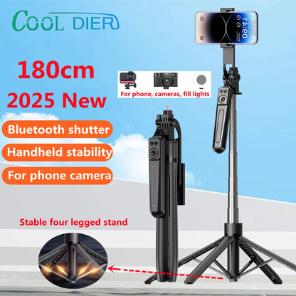 COOL DIER Smartphone Tripod – Bluetooth Shutter Selfie Stick Stand with Wireless Phone Holder