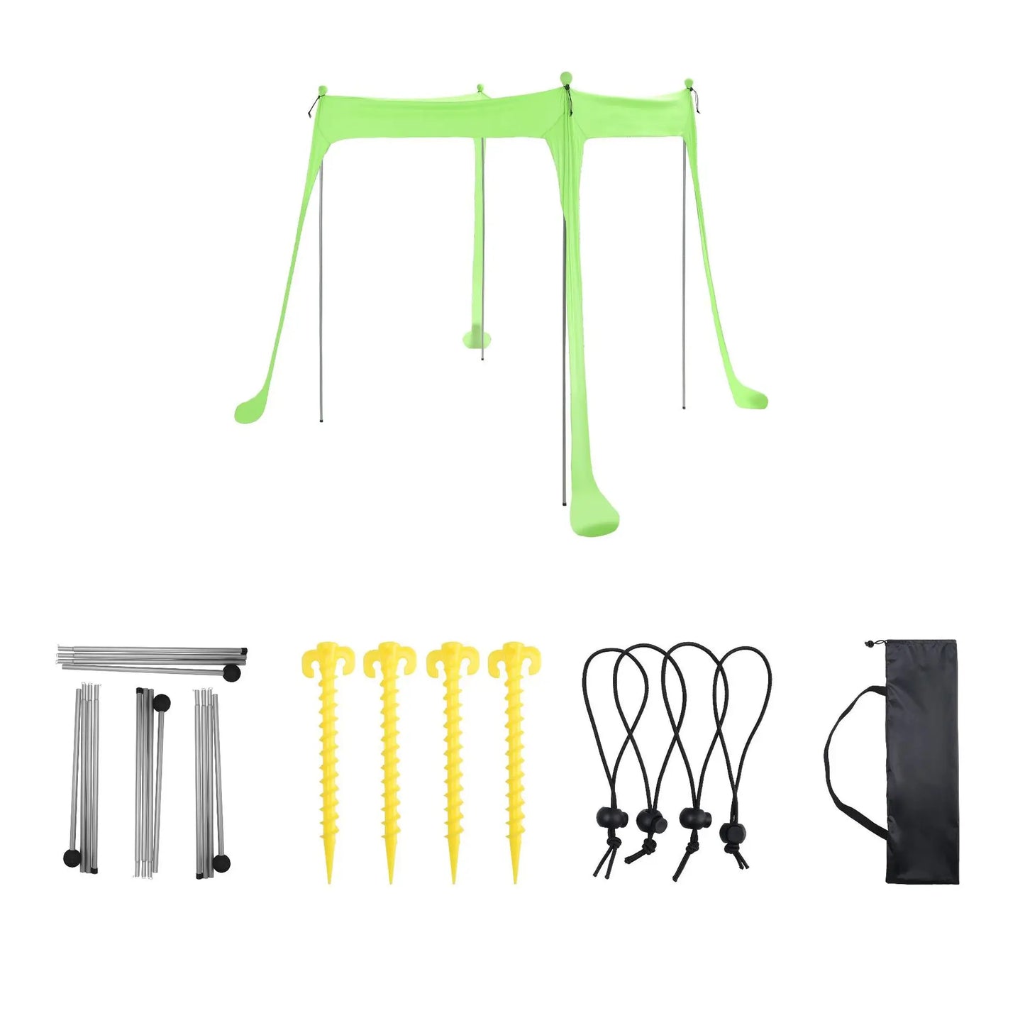 Family Beach Canopy – Large UPF50+ Sunshade Tent with Stability Poles for Beach, Camping, Parties & Picnics
